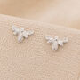 Sterling Silver Bumble Bee Stud Earrings, thumbnail 1 of 7