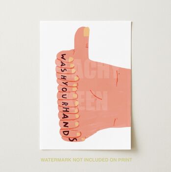 Wash Your Hands Bathroom Art Print, 2 of 2