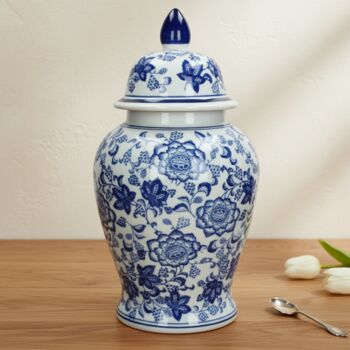 Chinoiserie Ginger Jar And Vase White Blue Porcelain, 5 of 5