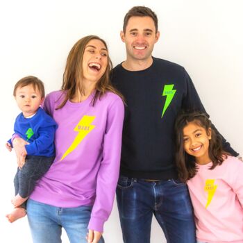 Papa Personalised Lightning Bolt Sweatshirt, 3 of 3