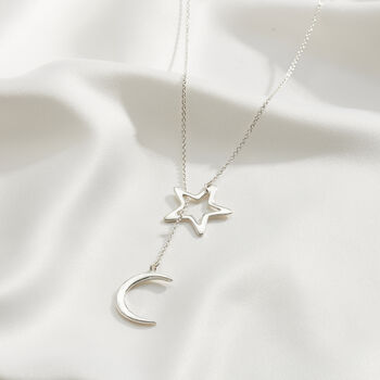 Personalised Moon And Star Lariat Necklace, 6 of 12