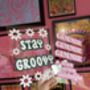 Stay Groovy Clear Acrylic Vinyl Plaque Decor, thumbnail 6 of 9