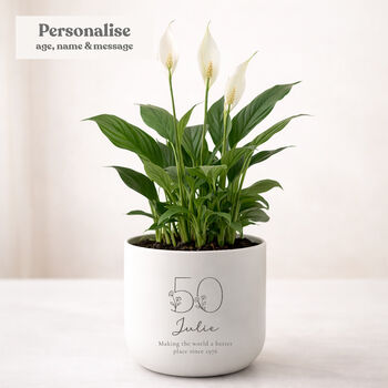Personalised 50th Birthday Pot With Houseplant, 3 of 6