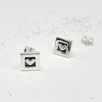 Keep Trying Giftcard With Sterling Silver Love Heart Studs, 4 of 10