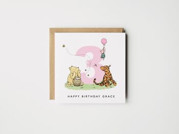 Personalised Winnie The Pooh Granddaughter 1st Birthday Card *Age + Colour Options, 3 of 6