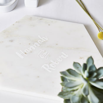 Couples Personalised Marble Serving Board, 2 of 5