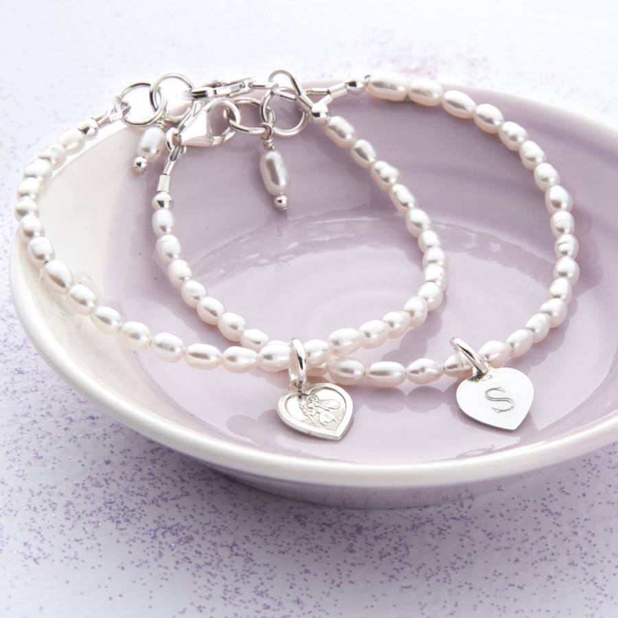 Personalised Silver St Christopher And Pearl Bracelet, 1 of 5