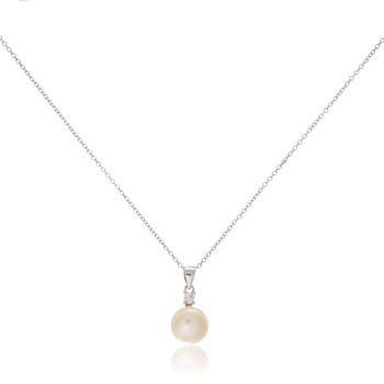 Harcourt Pearl And Cubic Zirconia Silver Round Pendant, 3 of 6