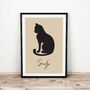 Personalised Vintage Style Cat Silhouette Art Print, thumbnail 3 of 8