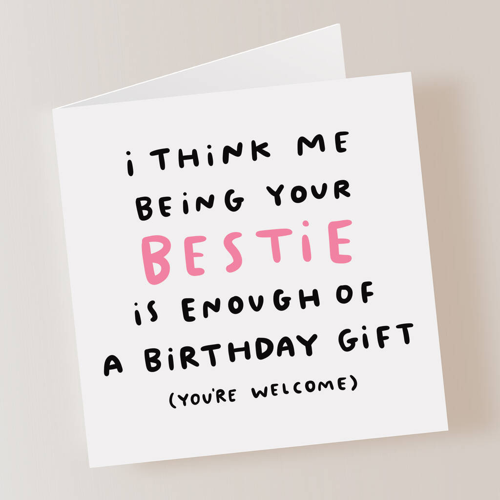 'Being Your Bestie' Birthday Card By Cat & Bean | notonthehighstreet.com