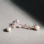 Baroque Pearl Trailing Flowers Plated Silver Earrings, thumbnail 2 of 7
