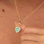 18ct Gold Geometric Turquoise Heart Charm Necklace, thumbnail 1 of 6