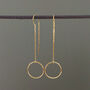 Pull Through Circle Drop Earrings, thumbnail 1 of 3