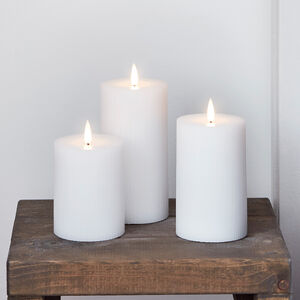 White Ribbed LED Pillar Candle Trio By Lights4fun | notonthehighstreet.com