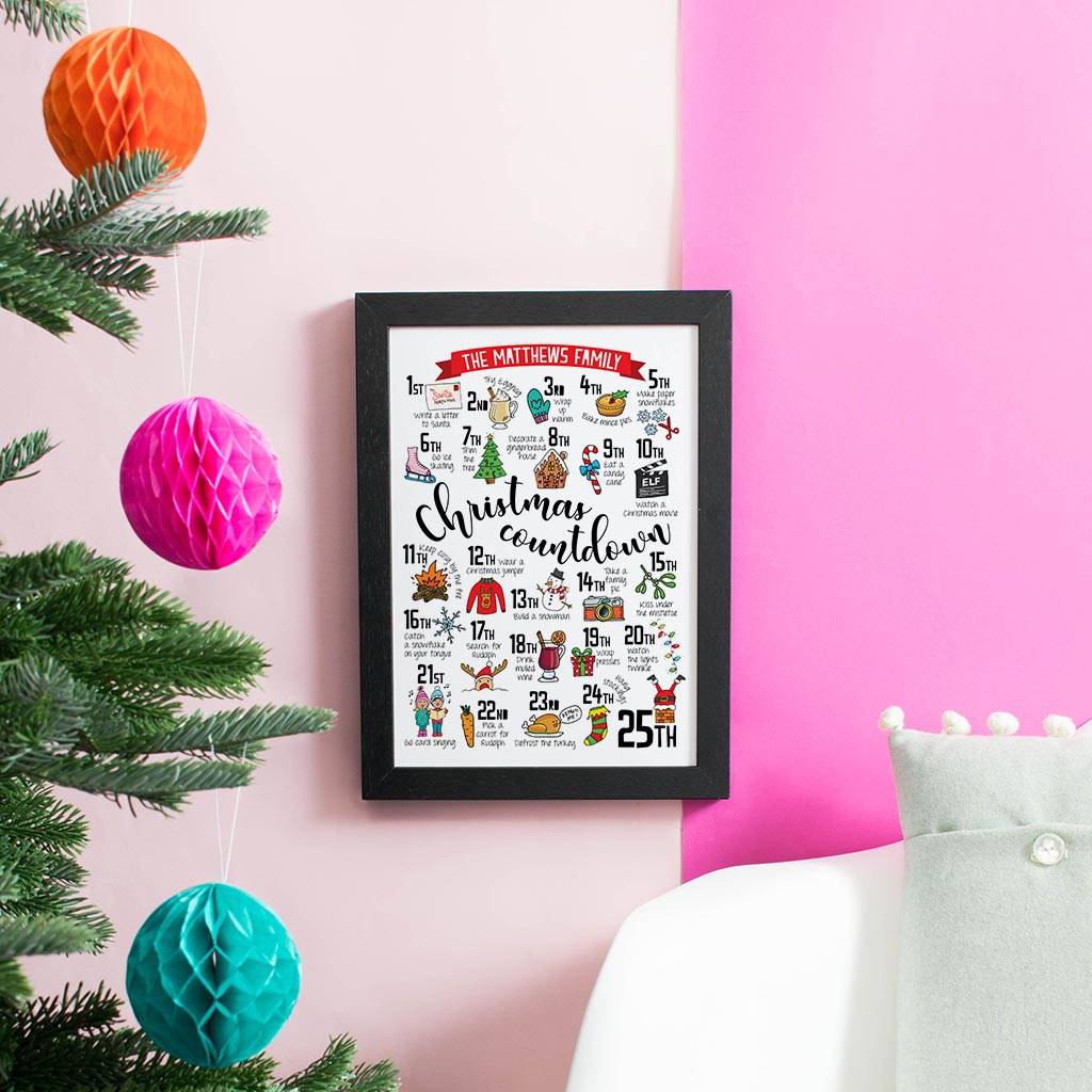 Personalised Christmas Advent Calendar Print By Eskimo Kiss Designs