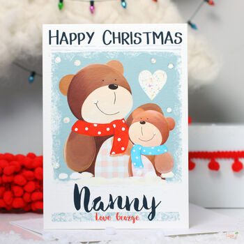 Personalised Bear Family Christmas Card, 4 of 10