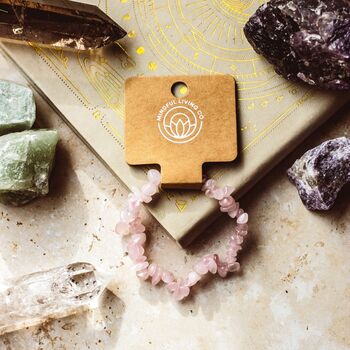 Rose Quartz Gemstone Chip Bracelet | Crystal Jewellery, 3 of 3