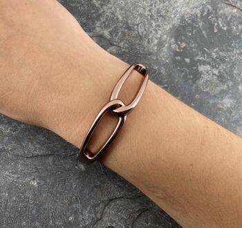 Hinged Bangle Link Style Dark Copper Tone, 2 of 5