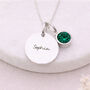 Personalised Sterling Silver May Birthstone Emerald Pendant Necklace, thumbnail 1 of 9