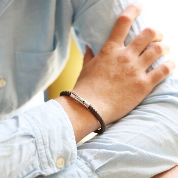 Men's Personalised Leather Bracelet, 3 of 12