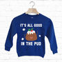 It's All Good In The Pud Kids' Christmas Sweatshirt, thumbnail 6 of 6