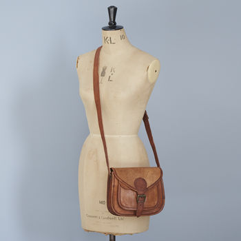 Personalised Curved Brown Leather Saddle Bag, 4 of 9