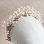 Gold Gypsophila Bridal Crown, thumbnail 1 of 5