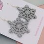 Silver Large Snowflake Glitter Christmas Earrings, thumbnail 2 of 5