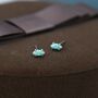 Extra Tiny Green Opal Marquise Stud Earrings, thumbnail 3 of 12