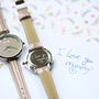 Handwriting Engraved Anaii Watch In Sandstone, thumbnail 5 of 8