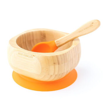 Bamboo Bowl And Spoon Set Orange, 3 of 6
