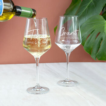 Personalised Wine O'clock Wine Glass, 4 of 4