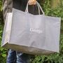 Personalised Grey Jute Log Bag, thumbnail 1 of 5