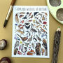 Farmland Wildlife Of Britain Watercolour Postcard, thumbnail 1 of 12