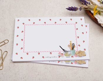 A5 Letter Writing Paper And Envelopes, Baking Design, 3 of 6