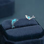Sterling Silver Dolphin And Whale Mismatched Stud Earrings, thumbnail 2 of 12