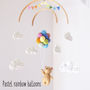 Teddy Bear Flying With Rainbow Balloons Nursery Mobile, thumbnail 7 of 12