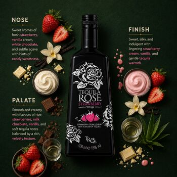 Personalised Tequila Rose Strawberry Liqueur Gift Set With Shot Glasses, 2 of 8