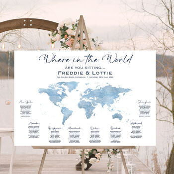 World Map Destination Wedding Table Plan, 3 of 7