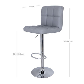 Two Height Adjustable Bar Stool With Soft Padded Chair, 6 of 6