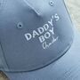 Personalised Boys' Daddy's Boy Cap In Blue, thumbnail 5 of 6