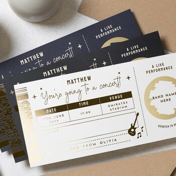 Personalised Any Concert Ticket Gift Voucher Reveal, 2 of 9