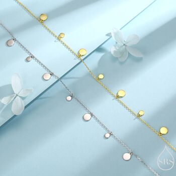 Sterling Silver Dainty Disk Choker Necklace, 4 of 12