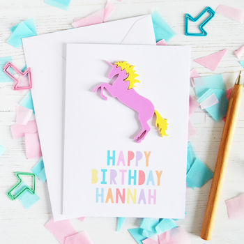 Personalised Acrylic Unicorn Birthday Card, 2 of 3