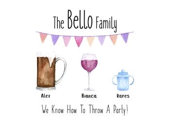 Personalised Family Drinks Print | Family Christmas Gift, 3 of 10