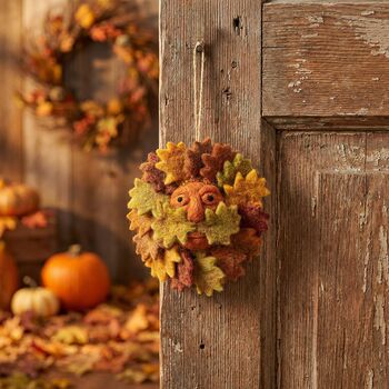 Handmade Felt Autumnal Greenman Hanging Decoration, 4 of 4