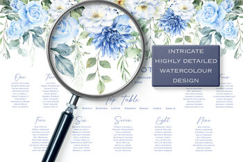 Wedding Seating Plan In Blue Floral, 3 of 6