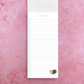 Cats Green And White Magnetic List Pad, 2 of 2