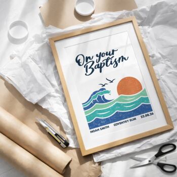 Personalised Coastal Baptism Print, 4 of 10