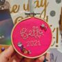 Personalised Hanging Embroidered Decoration, thumbnail 3 of 6